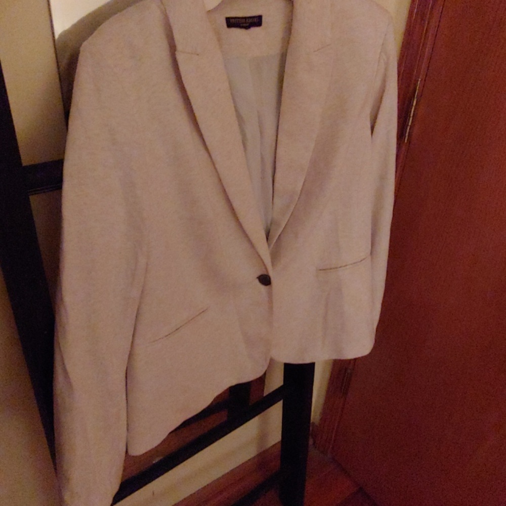 Lined light weight heathered oatmeal blazer XL